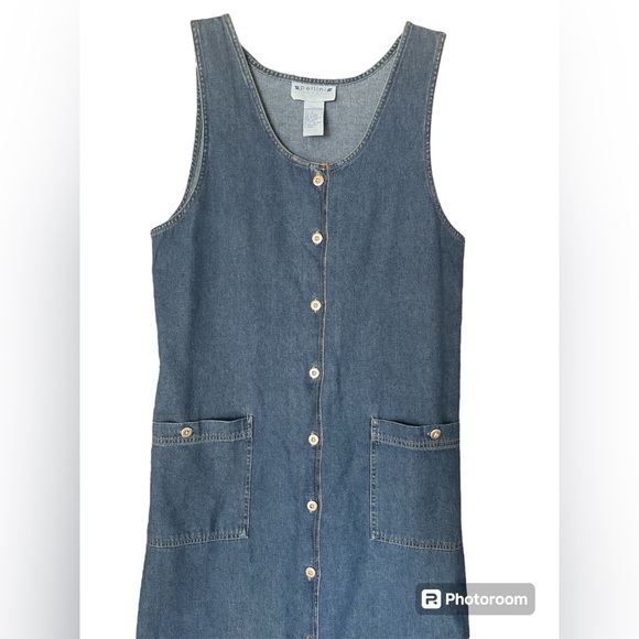 Vintage Pellini Blues Denim Romper Maxi Dress size Large - Picture 2 of 5